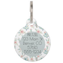 Watercolor Floral Cactus Patter Pet Name