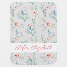 Watercolor Floral Cactus Personalized