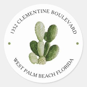 Watercolor Floral Cactus Return Address Labels