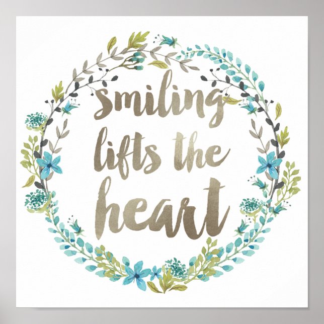 Watercolor Floral Calligraphy Quote Poster (Front)