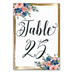 Watercolor Floral Calligraphy Table Number Card 25