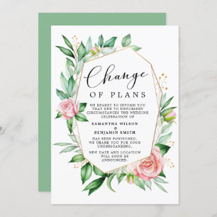 Watercolor Floral Change Of Plans Announcement