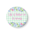 Watercolor Floral Check LIFE is Better TOWN NAME