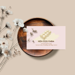 Watercolor Floral Chicken Hen Egg Farm pink Business Card