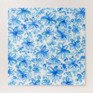 Watercolor Floral Chintz Cute Pattern Jigsaw Puzzle