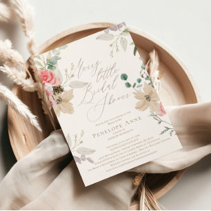 Watercolor Floral Christmas, festive elegant Invitation