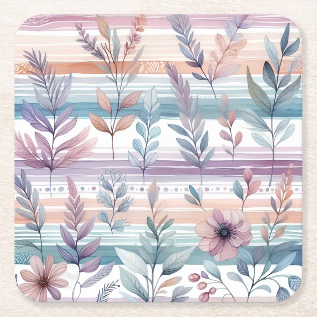 Watercolor Floral Coasters (Front)