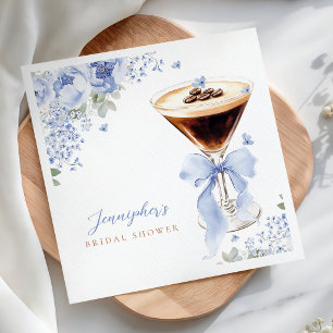 Watercolor Floral Coffee Bridal Shower Napkins