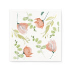 Watercolor Floral Coral Green Bridal Shower