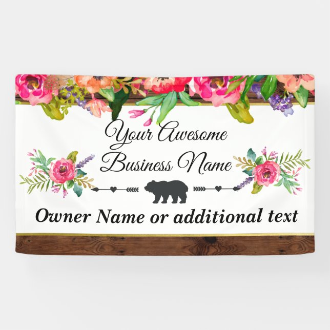 Watercolor Floral  Craft Business Banner backdrop (Horizontal)