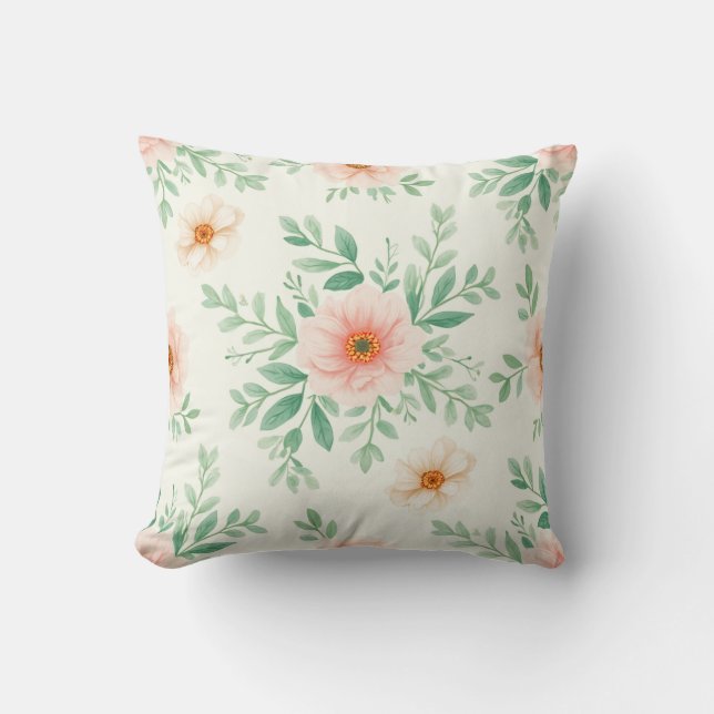 Watercolor floral cushion (Front)