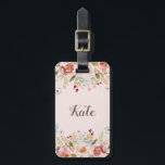 Watercolor Floral Custom Monogram Luggage Tag<br><div class="desc">Custom-designed monogram luggage tag featuring personalised monogram on a luscious watercolor floral bouquet design on the front,  editable contact information on the back.</div>
