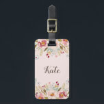 Watercolor Floral Custom Monogram Luggage Tag<br><div class="desc">Custom-designed monogram luggage tag featuring personalised monogram on a luscious watercolor floral bouquet design on the front,  editable contact information on the back.</div>