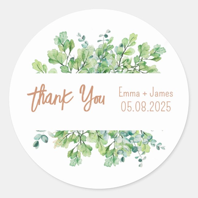 Watercolor Floral Customisable Text Sticker (Front)