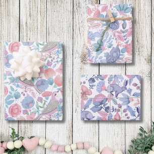 Watercolor Floral Cute Pastel Nature Patterns Wrapping Paper Sheet