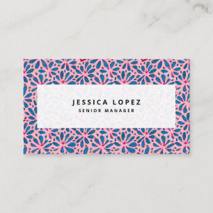 Watercolor Floral Cutouts Pattern Professional Bus Business Card