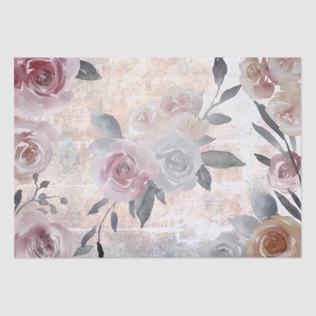 watercolor floral decor tissue paper (Front)
