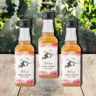 Watercolor Floral Derby Bridal Shower Favours Mini Liquor Bottle Label
