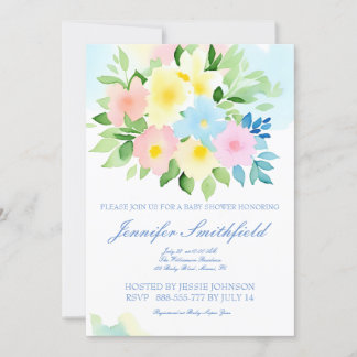 Watercolor FLORAL DESIGN Invitation