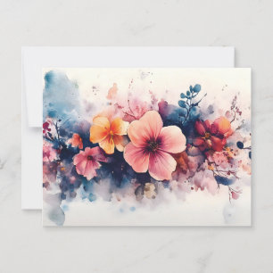 Watercolor Floral Design Postcard