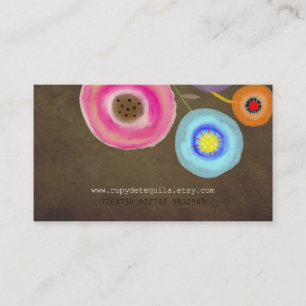 Watercolor Floral Designer Business Card