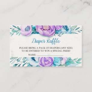 Watercolor Floral Diaper Raffle Enclosure Card
