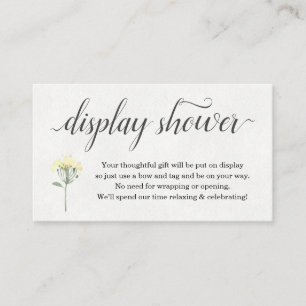 Watercolor Floral Display Shower Invitation Insert