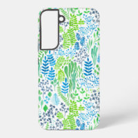 Watercolor floral doodles white