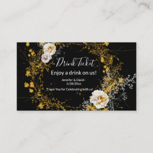 Watercolor Floral Drink Ticket Enclosure Card