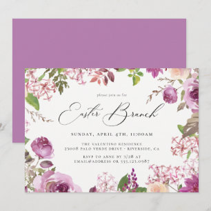 Watercolor Floral Easter Brunch Invitation