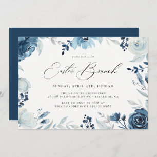 Watercolor Floral Easter Brunch Invitation