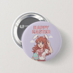  Watercolor Floral Easter Bunny 6 Cm Round Badge