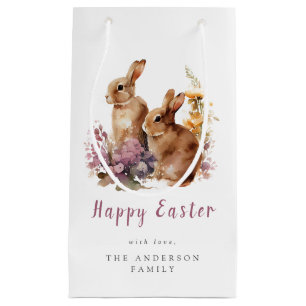 Watercolor Floral Easter Small Gift Bag
