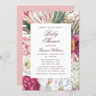 Watercolor Floral Elegant Baby Shower Invitation