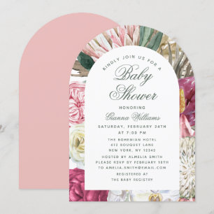Watercolor Floral Elegant Baby Shower Invitation