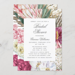 Watercolor Floral Elegant Bridal Shower Invitation