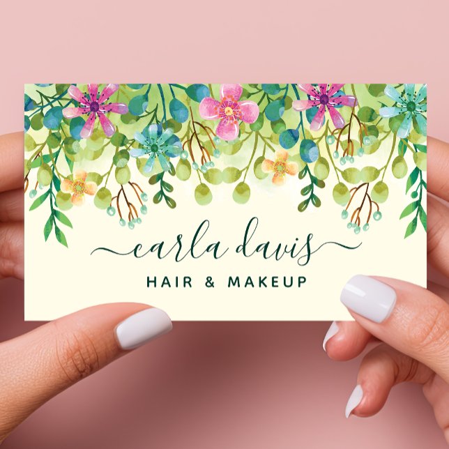 Watercolor Floral Elegant Chic Bouquet Girly Business Card (Creator Uploaded)