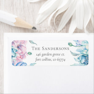 Watercolor Floral Elegant Farmhouse Return Address Label