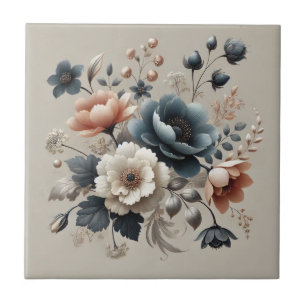 Watercolor Floral Elegant Spring Design Ceramic Tile