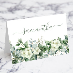 Watercolor Floral Eucalyptus Place Card