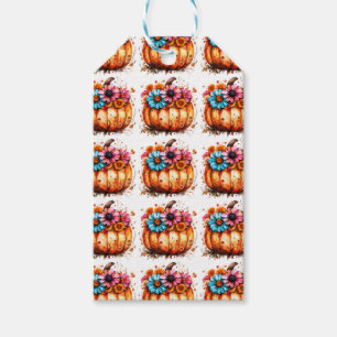 Watercolor Floral Fall Pumpkin Gift Tags