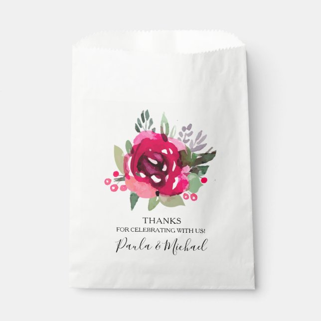 Watercolor Floral Favour Bag (Front)