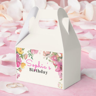 Watercolor Floral Favour Box