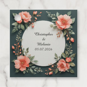 🌸 Watercolor Floral Favour Tags For Elegant Event