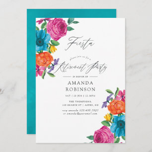 Watercolor Floral Fiesta Retirement Party Invitation