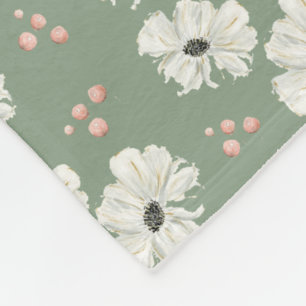Watercolor Floral  Fleece Blanket