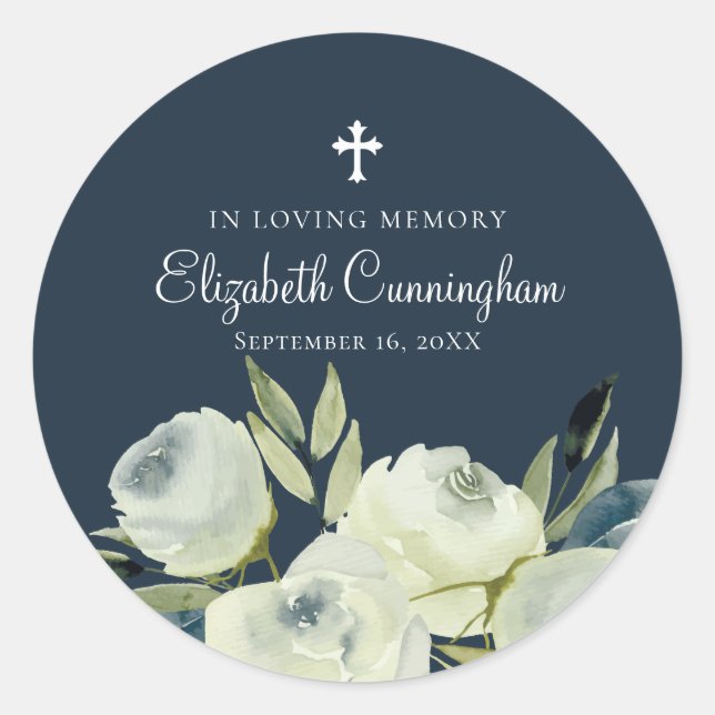 Watercolor Floral Flower Memorial Envelope Seal (Front)