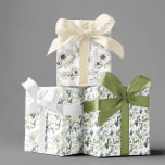 Watercolor Floral Flower White Cream Wedding  Wrapping Paper Sheet<br><div class="desc">This design may be personalised by choosing the Edit Design option. You may also transfer onto other items. Contact me at colorflowcreations@gmail.com or use the chat option at the top of the page if you wish to have this design on another product or need assistance. See more of my designs...</div>
