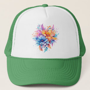 Watercolor Floral Flowers Design-24683 Trucker Hat