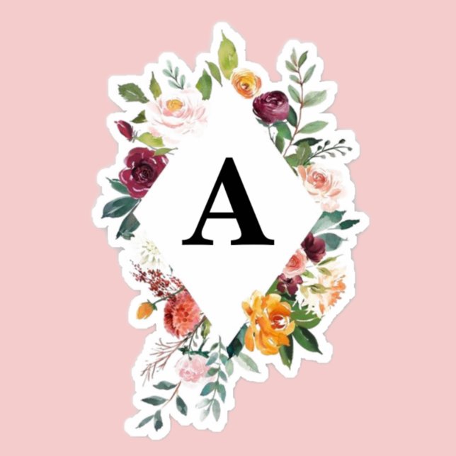 Watercolor Floral frame customisable Initial (Creator Uploaded)